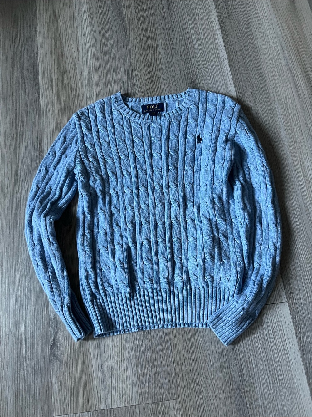 Polo by Ralph Lauren Sky Blue Cable Knit Sweater